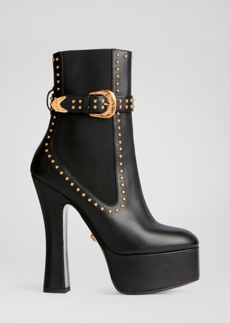 Botine Versace Studded Piele Dama | KZXYDBP-32